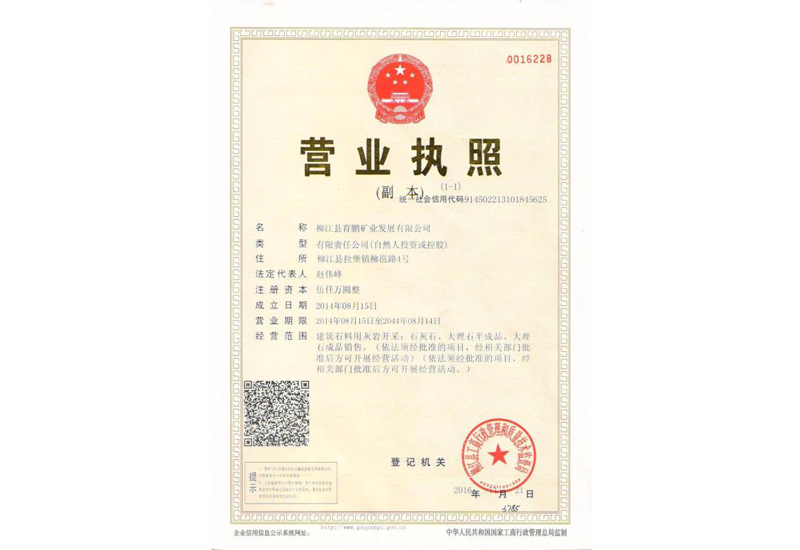 營(yíng)業(yè)執(zhí)照 Business license